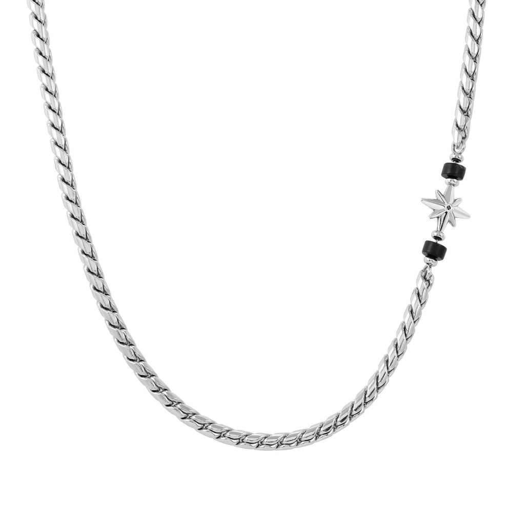 Nomination Wind Rose & Black Agate Chain