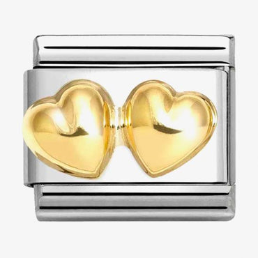 Nomination Double Gold Heart Composable Link