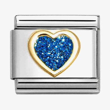 Nomination Blue Glitter Heart Composable Link