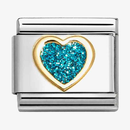Nomination Turquoise Glitter Heart Composable Link