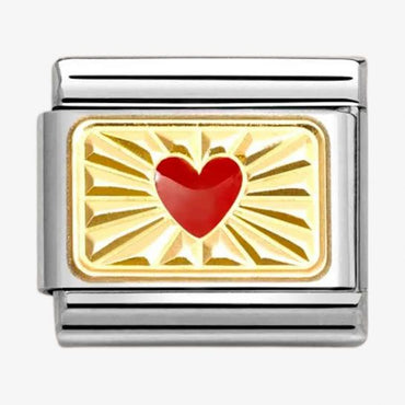 Nomination Gold Red Heart Composable Link