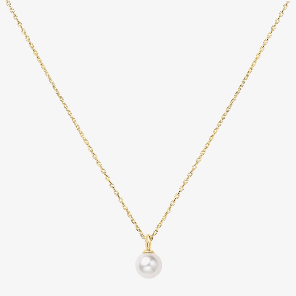 Ania Haie Gold Plated Shell Pearl Drop Pendant