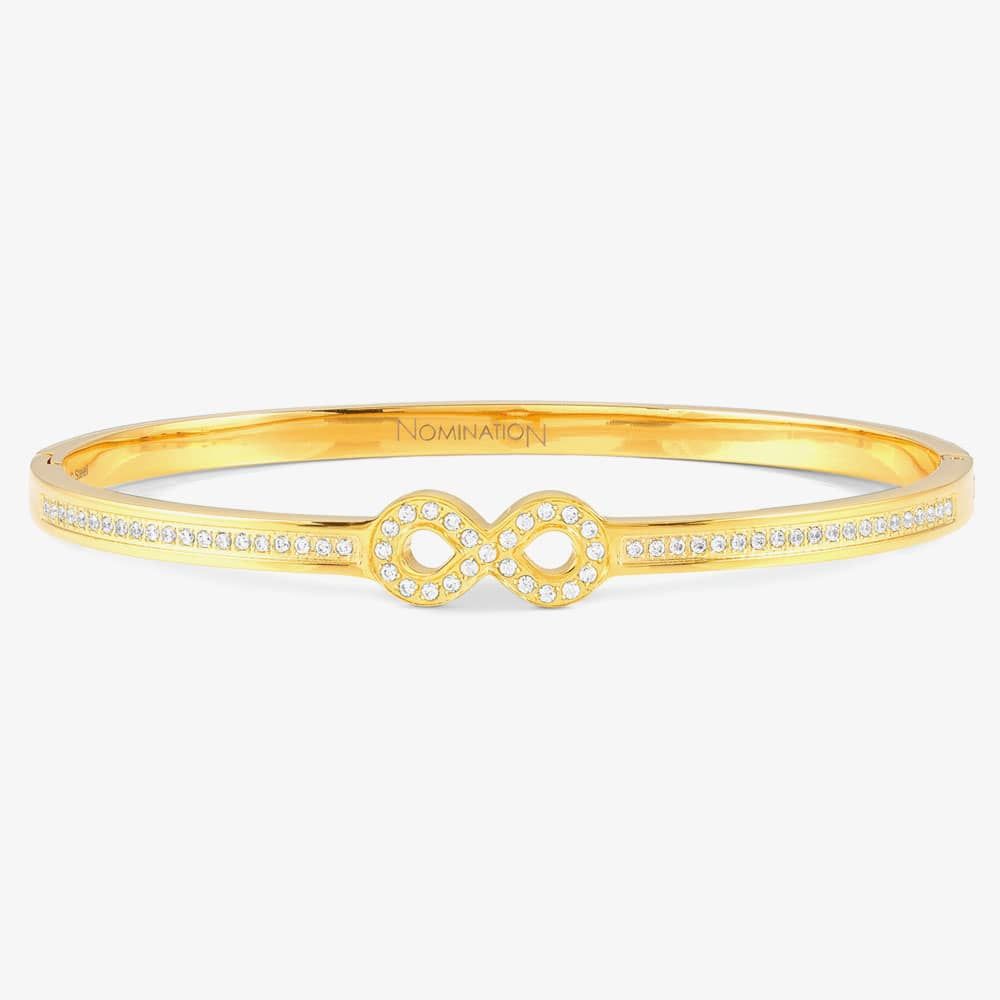 Nomination Gold Plated Infinity Cubic Zirconia Bangle