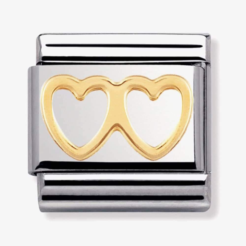 Nomination Double Heart Composable Link