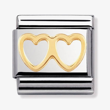 Nomination Double Heart Composable Link