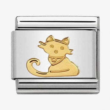 Nomination Gold Sitting Cat Composable Link