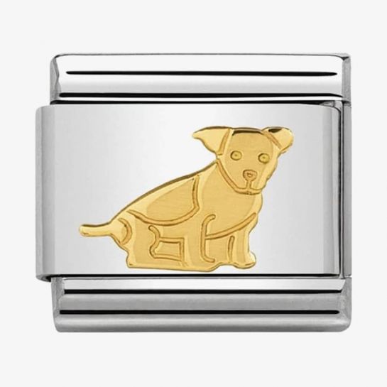 Nomination Gold Sitting Dog Composable Link