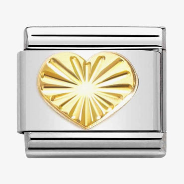 Nomination Gold Etched Heart Composable Link