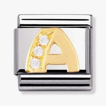 Nomination Gold Letters CZ Composable Link