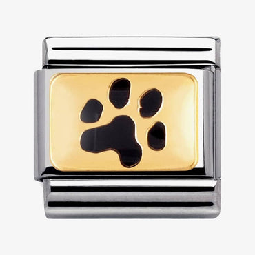 Nomination Gold Enamel Paw Print Composable Link