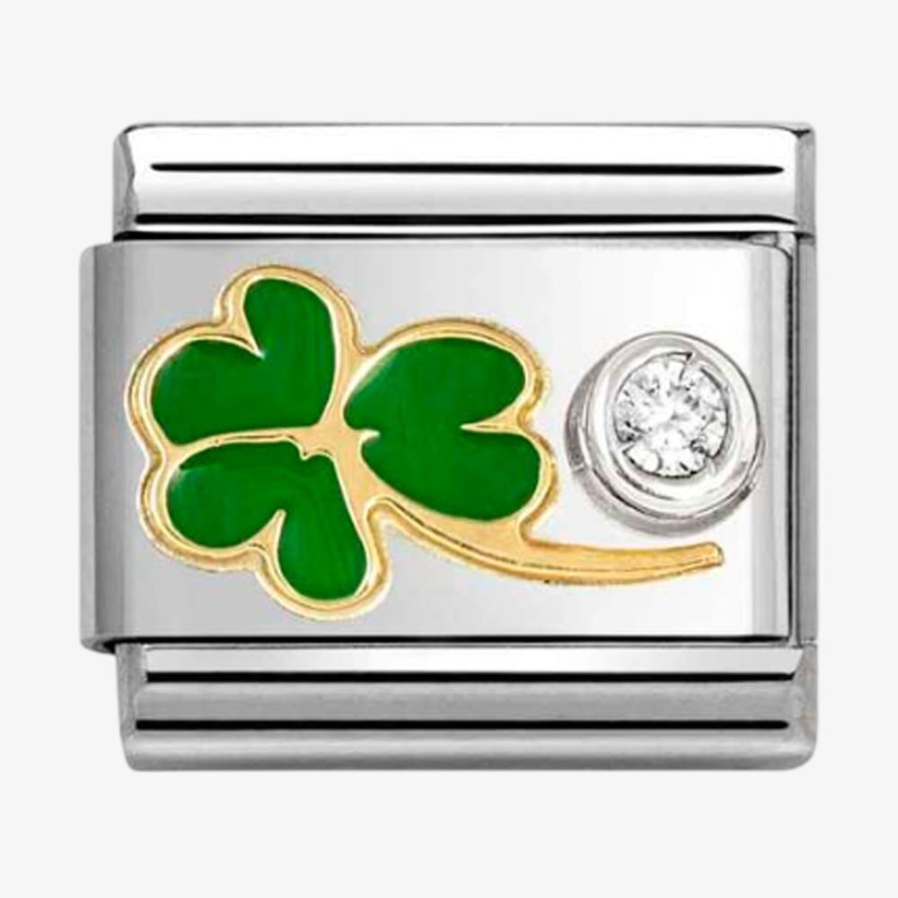 Nomination Green Clover with CZ Composable Link