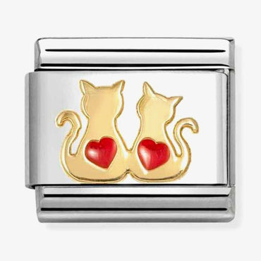 Nomination Cats with Love Hearts Composable Link