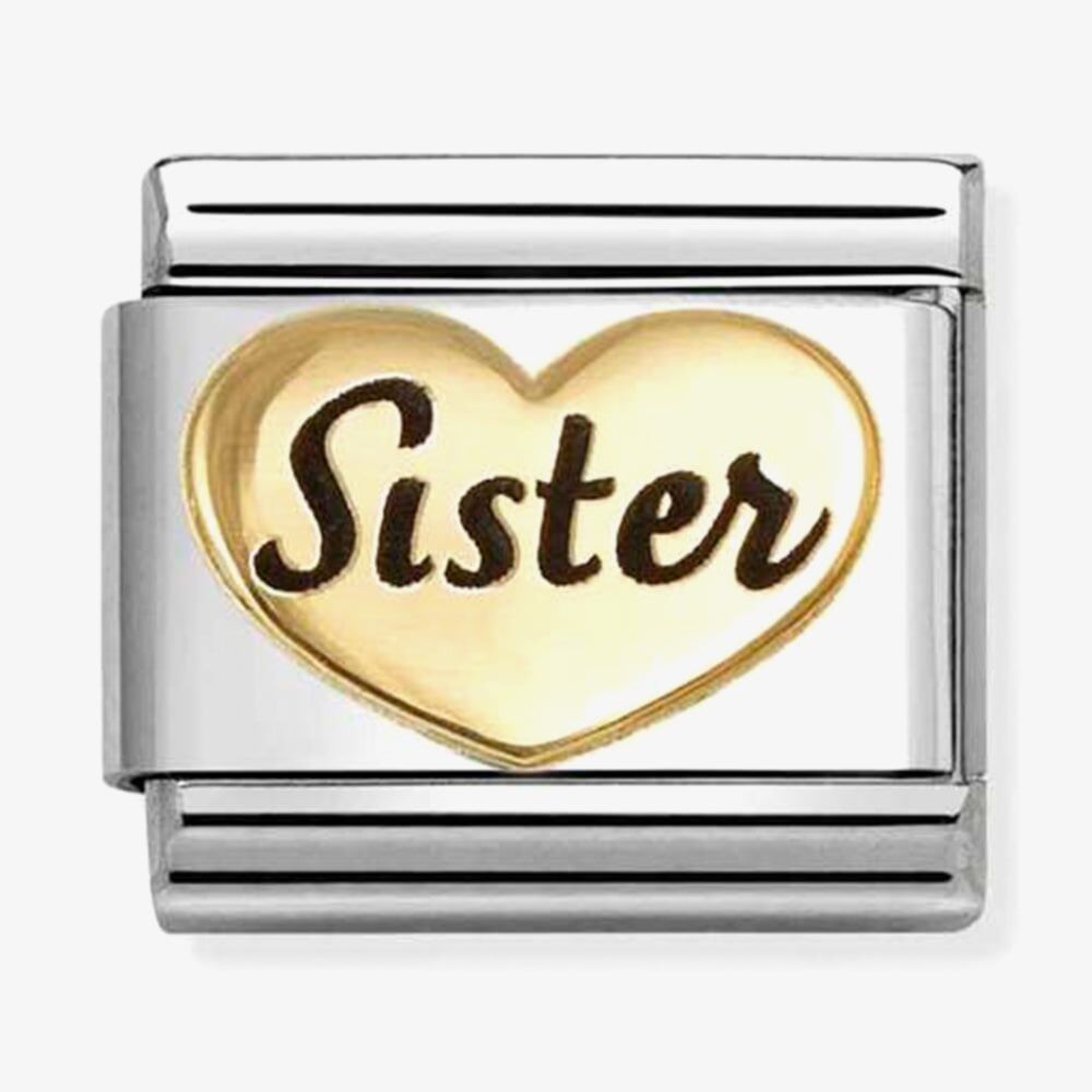 Nomination Sister Gold Heart Composable Link