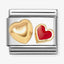 Nomination Gold and Red Heart Composable Link