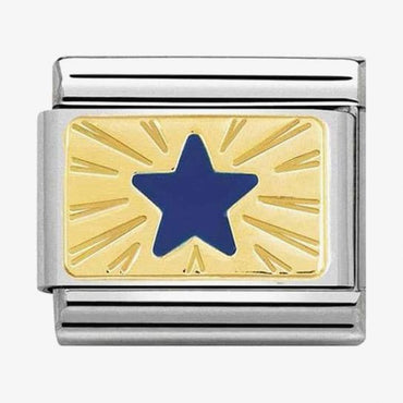 Nomination Gold Blue Star Composable Link
