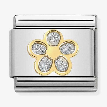 Nomination Silver Glitter Flower Composable Link