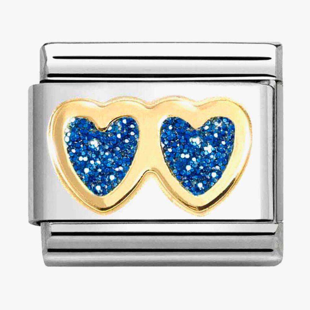 Nomination Double Glitter Hearts Composable Link