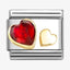 Nomination Red CZ and Gold Hearts Composable Link