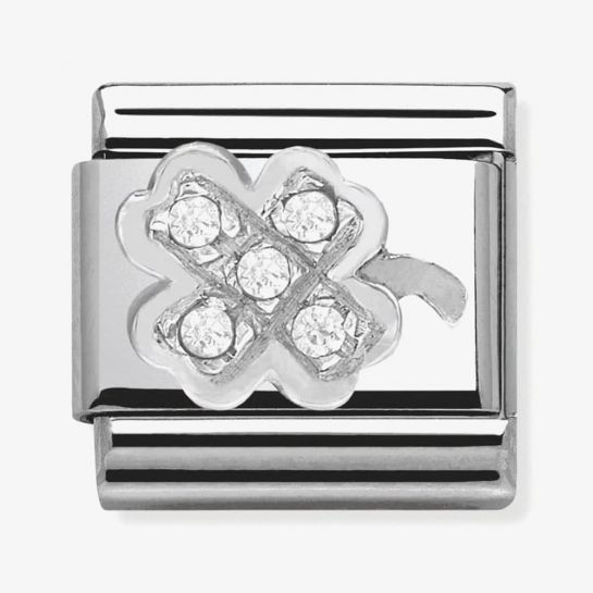 Nomination Silver CZ Clover Composable Link