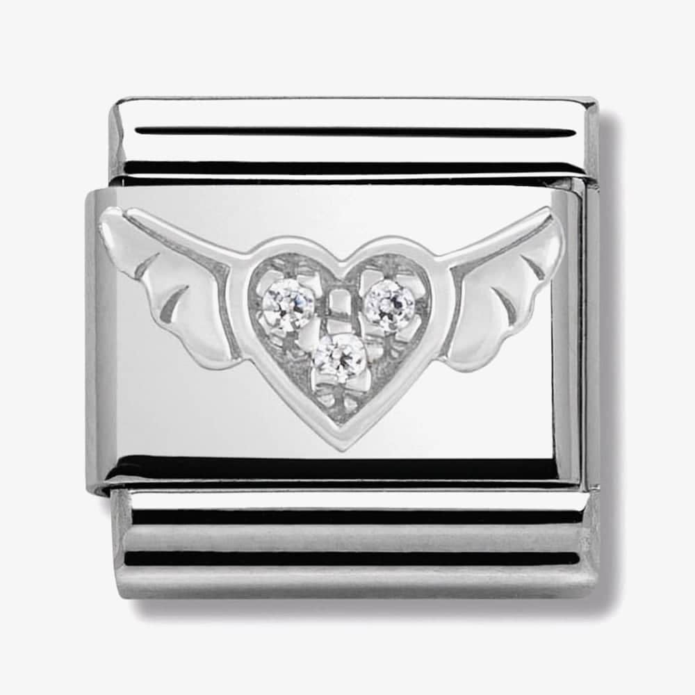 Nomination CZ Heart with Wings Composable Link
