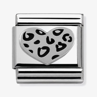 Nomination Leopard Print Heart Composable Link
