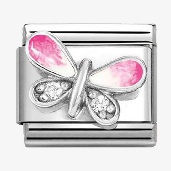 Nomination Pink Ombre CZ Butterfly Link