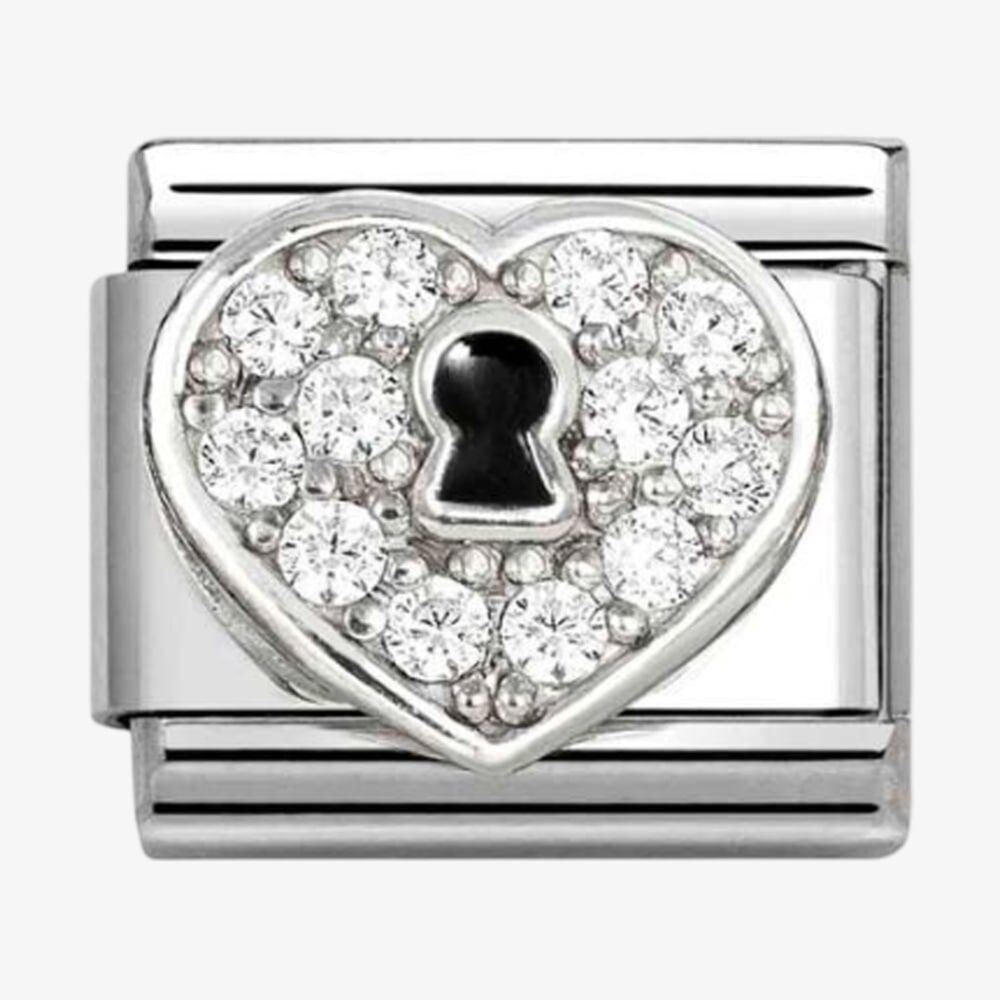 Nomination CZ Heart Padlock Composable Link