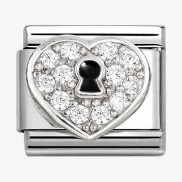 Nomination CZ Heart Padlock Composable Link