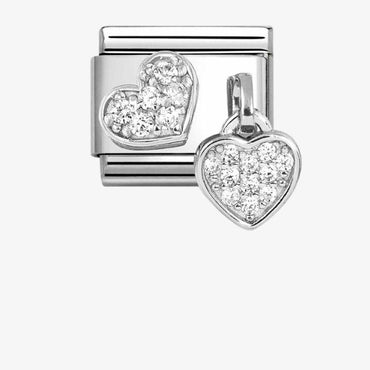 Nomination Pave Hearts Pendant Link