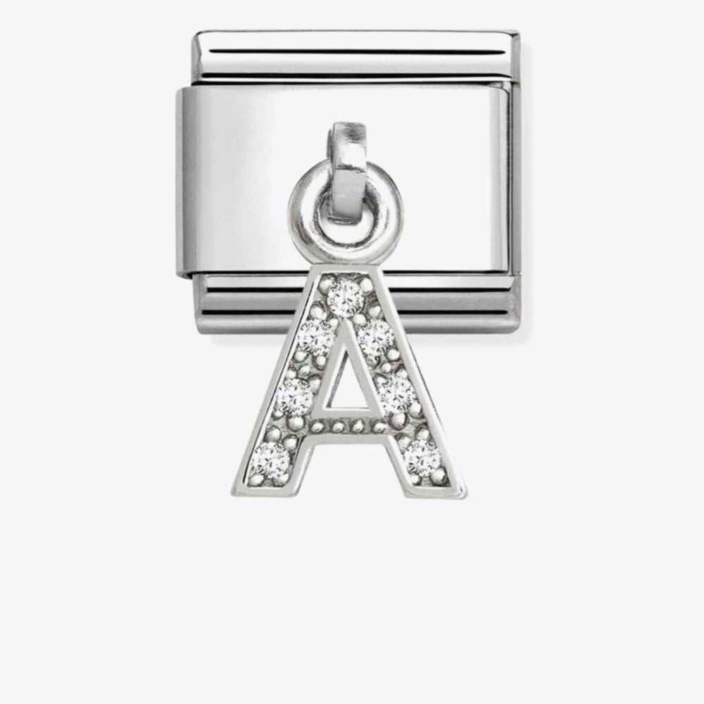 Nomination Silver CZ Letter Pendant Composable Link