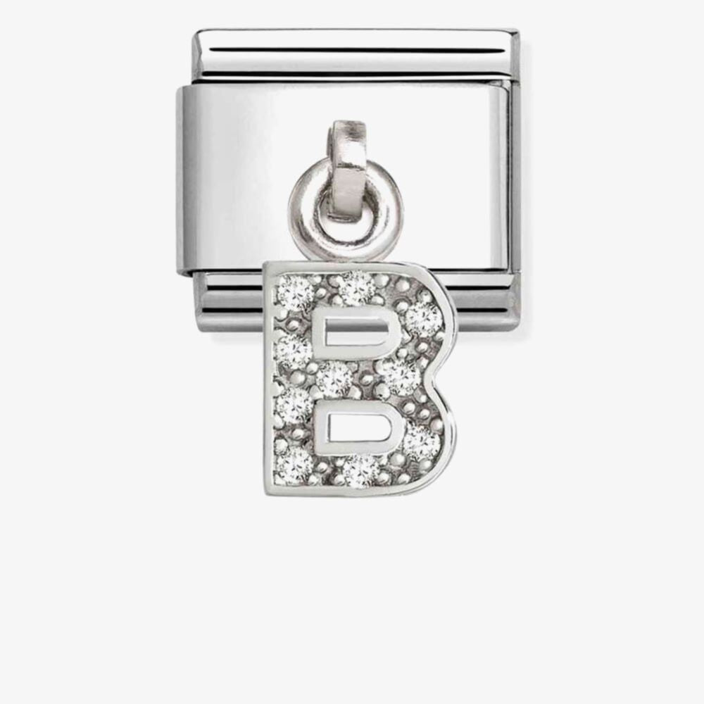Nomination Silver CZ Letter Pendant Composable Link