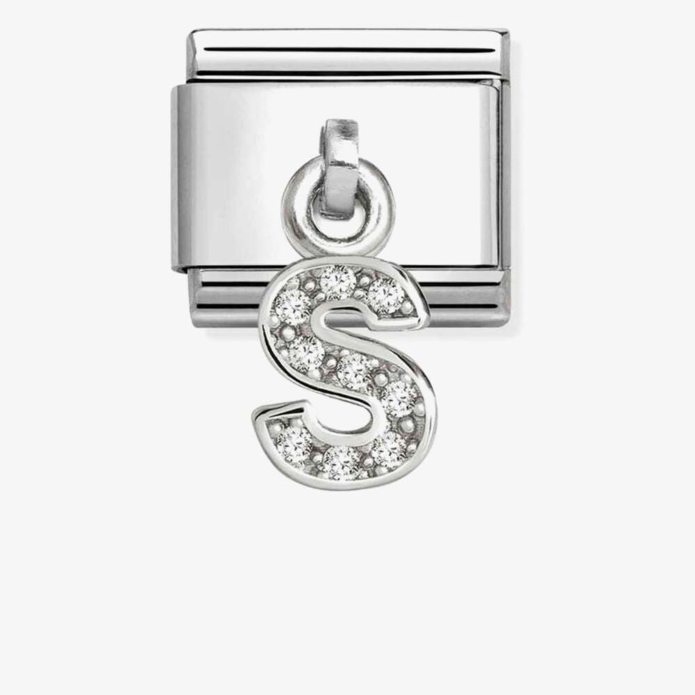 Nomination Silver CZ Letter Pendant Composable Link