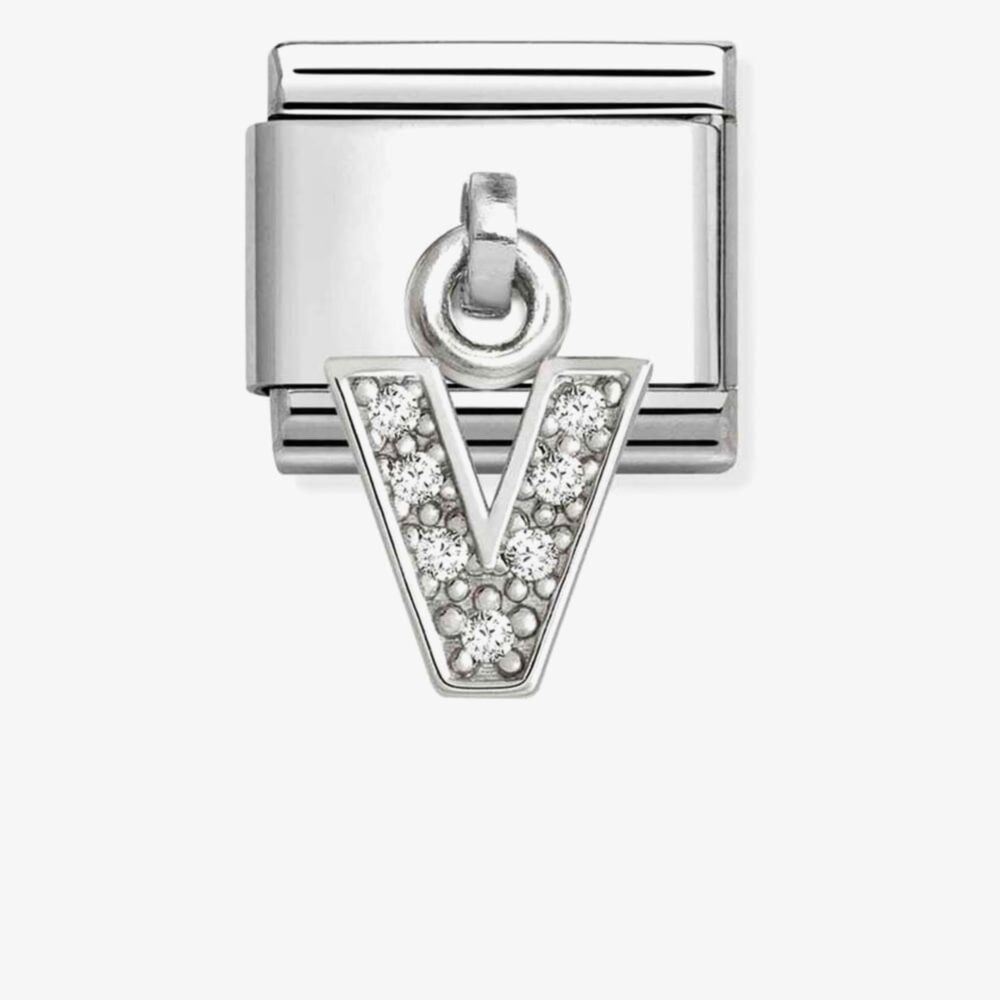 Nomination Silver CZ Letter Pendant Composable Link