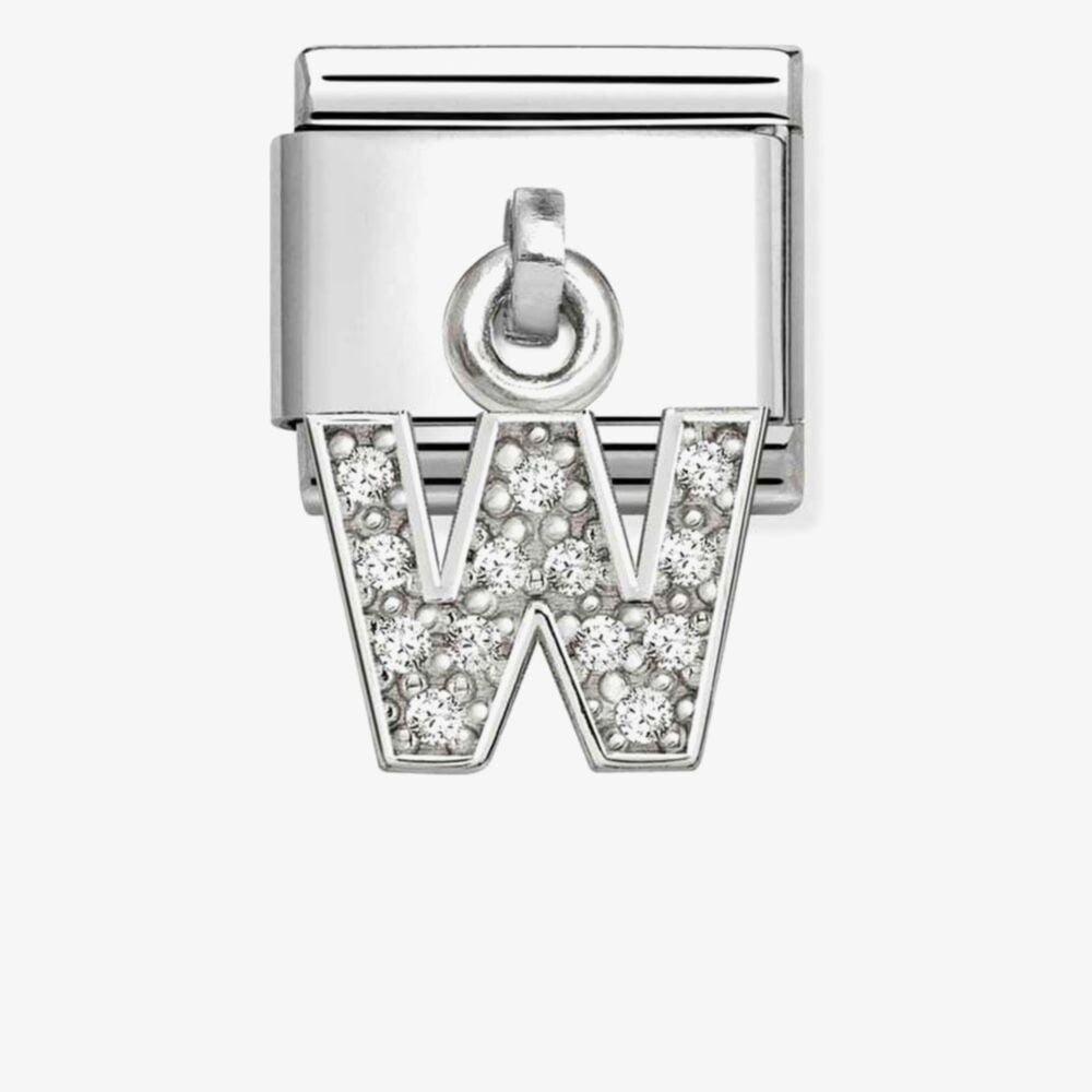 Nomination Silver CZ Letter Pendant Composable Link