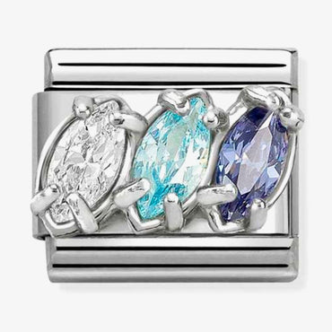 Nomination Blue Trilogy CZ Composable Link