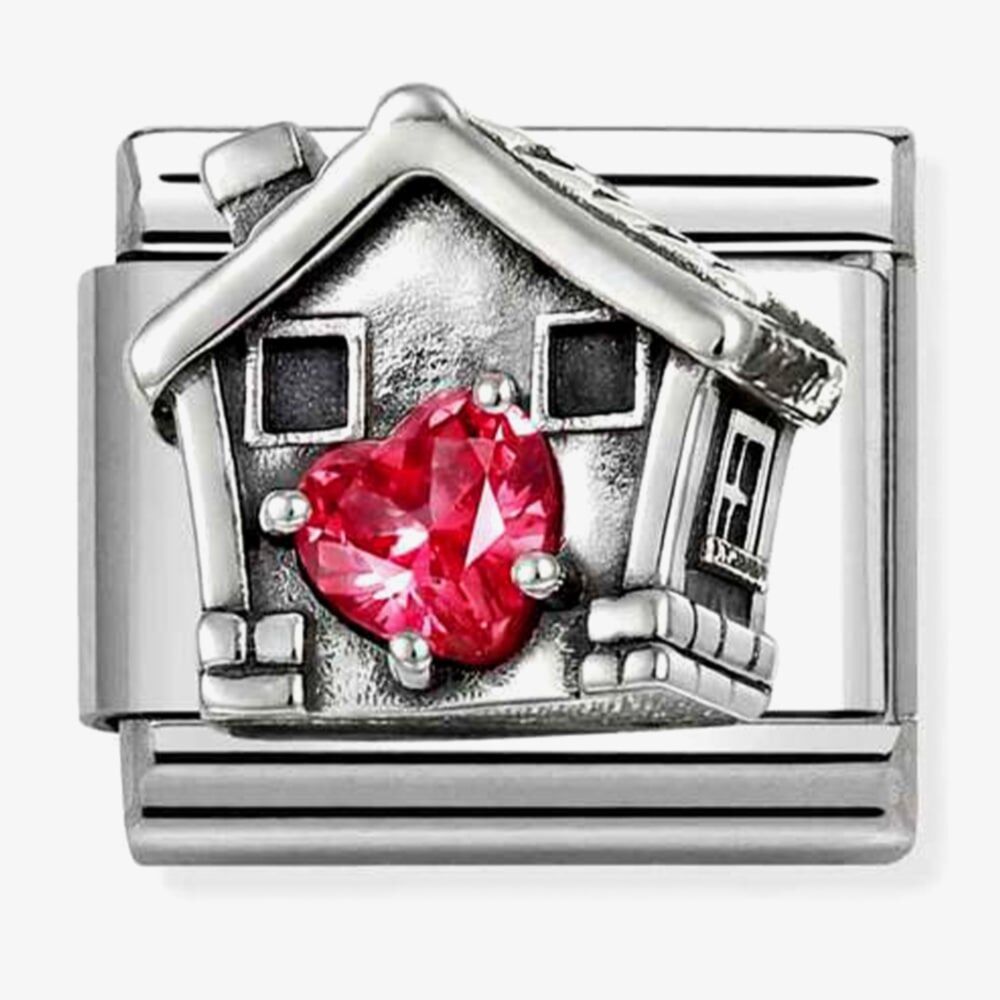 Nomination Home with CZ Heart Composable Link