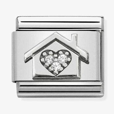 Nomination Silver Home CZ Heart Composable Link