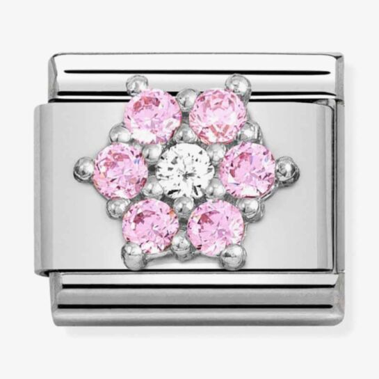 Nomination Pink CZ Flower Composable Link