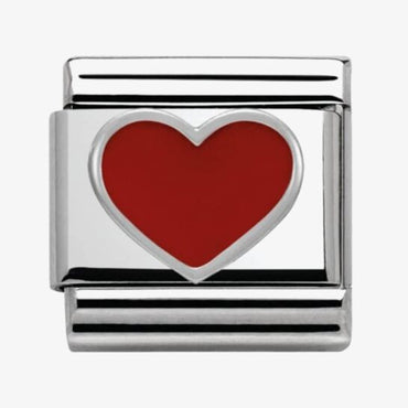 Nomination Silver Red Heart Composable Link