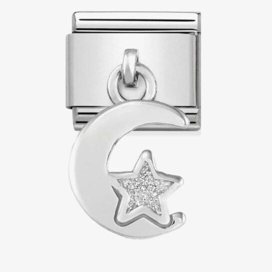 Nomination Silver Moon & Star Pendant Link