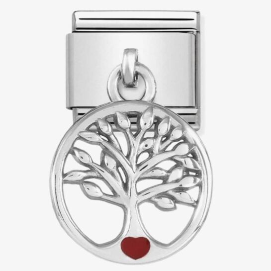 Nomination Tree Of Life With Red Heart Pendant Link