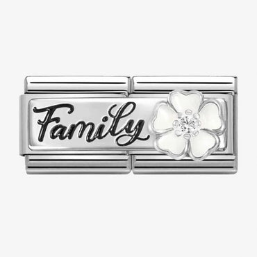 Nomination Family White Flower Double Link