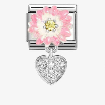 Nomination Pink CZ Flower Pendant Composable Link