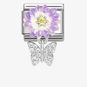 Nomination Purple CZ Flower Pendant Composable Link