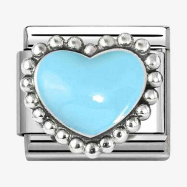 Nomination Blue Beaded Heart Composable Link