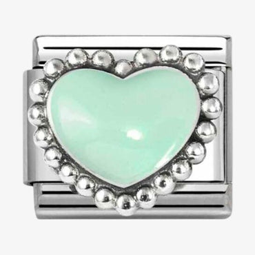 Nomination Green Beaded Heart Composable Link