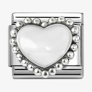 Nomination White Beaded Heart Composable Link