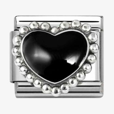 Nomination Black Beaded Heart Composable Link