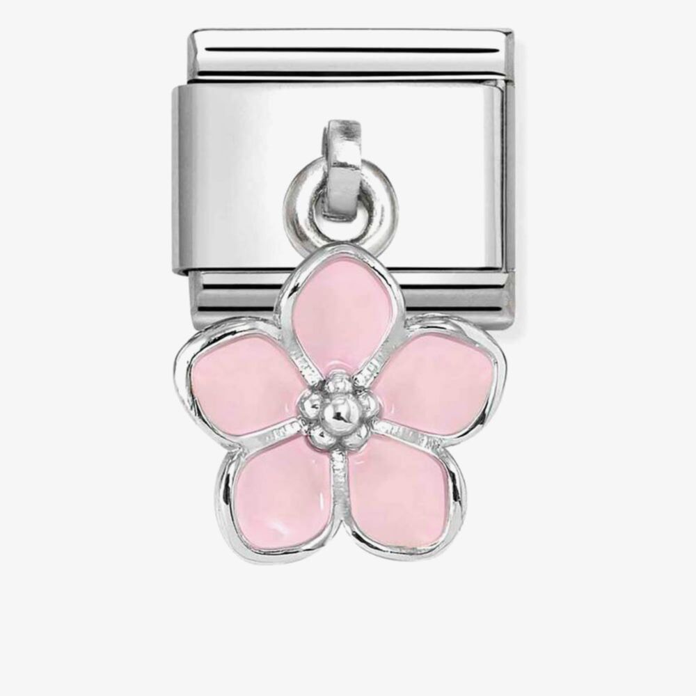 Nomination Pink Flower Pendant Link