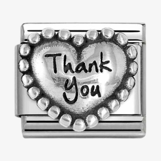 Nomination Thank You Beaded Heart Composable Link